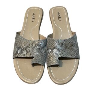 Vaneli Slide Sandals Snake Print Leather Comfort Flat Women Casual 9.5
